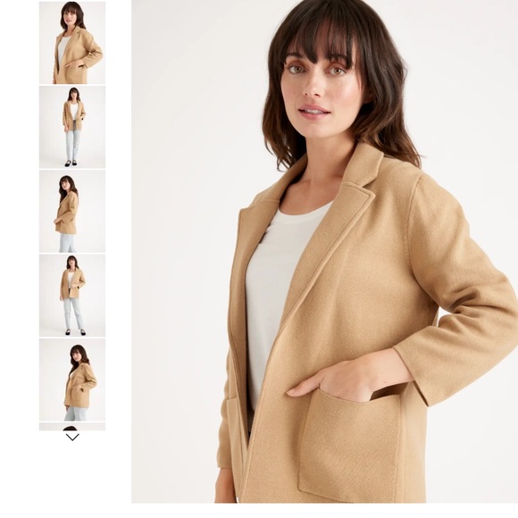 Quince Jackets & Blazers - Quince 100% Organic Cotton Knit Front Pocket Open Soft Business Casual Blazer